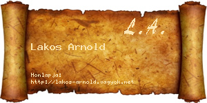 Lakos Arnold névjegykártya